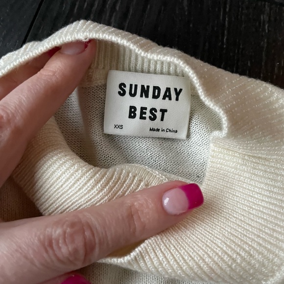 Aritzia Sunday Best Argo Cashmere Silk Sweater shirt XXS XS Sold Out $78 Wilfred - Picture 4 of 6